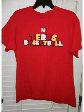 Maryland Terrapins Terps Basketball RED T Shirt weis promo shirt MENS LARGE